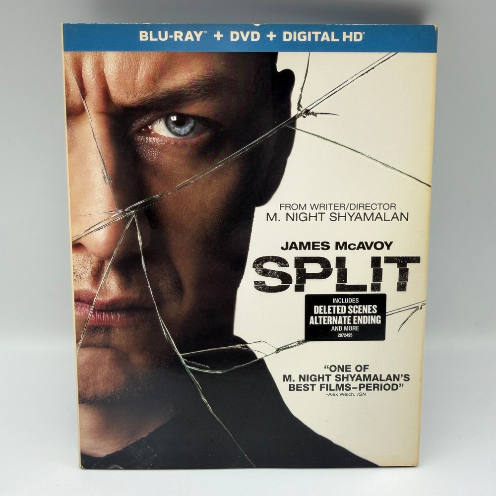 Split Blu-ray DVD James McAvoy M. Night Shyamalan Thriller with Slipcover
